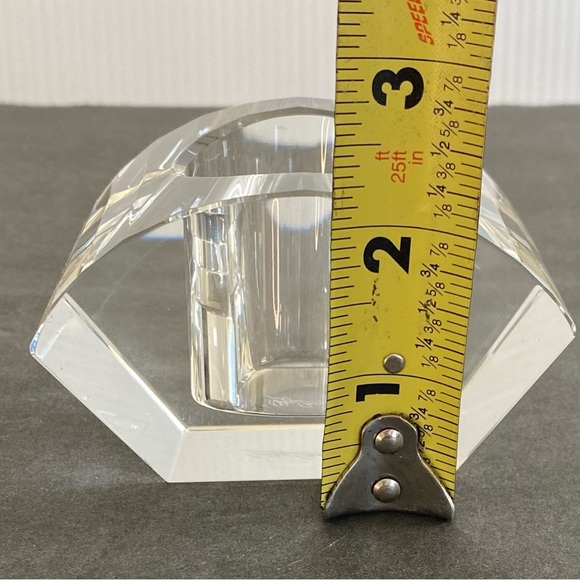 Oleg Cassini Crystal Votive Candle Holder Pyramid  2" Tall w/Original Box signed - Picture 13 of 13